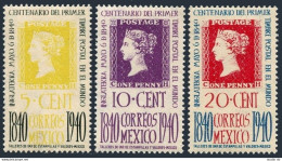 Mexico 754-756, MNH. Michel 781-783. Postage Stamp Centenary, 1940. - Mexique