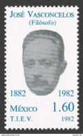 Mexico 1309 Block/4, MNH. Michel 1856. Jose Vasconcelos, Philosopher, 1982. - México