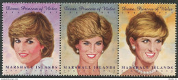Marshall 645 Ac Horiz.strip,MNH.Michel 873-875. Diana,Princess Of Wales,1997 - Islas Marshall