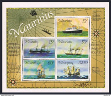 Mauritius 423a, MNH. Mi Bl.40. Mail Carriers, 1976. Pierre Loti, Secunder, Maen, - Mauricio (1968-...)