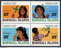 Marshall 366-369a Block, MNH. Michel 280-283. Children's Games, 1990. - Marshall Islands