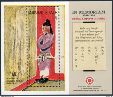 Marshall 221, MNH. Mi 221 Bl.4. Emperor Hirohito Memory, 1989. By Sanko Inoue. - Marshall Islands