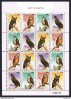 Macao 699-702a Sheet, MNH. Michel 727-730. Birds 1993. Falcon ,Aquila, Owls. - Neufs