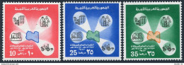 Libya 504-506,MNH.Michel 420-422. General Census,1973.Map,Houses,People,Factory, - Libyen