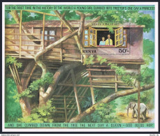 Kenya 88,MNH.Michel Bl.9. QE II.Treetops Observation Hut,Forest,Elephants,1977. - Kenia (1963-...)