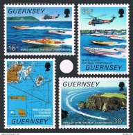 Guernsey 390-393, MNH. Mi 426-429. Powerboat Championships, 1988. Helicopter. - Guernsey