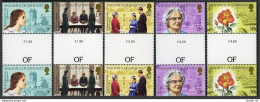 Guernsey 274-278 Gutter, MNH. Michel 279-283. Sibyl Hathaway, 1984. Rose. - Guernesey