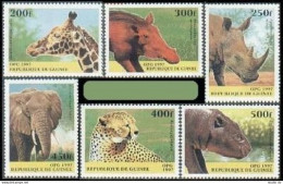 Guinea 1389-1394, 1395, MNH. Wild Animals, 1997. - República De Guinea (1958-...)