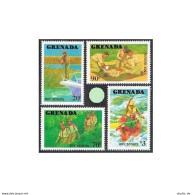 Grenada 1592-1595,1596,MNH.Michel 1737-1740,Bl.102.Boy Scouts,1988.Fishing,Koala - Grenade (1974-...)