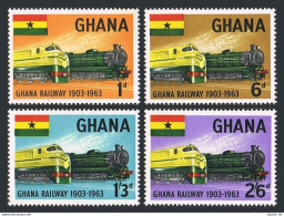 Ghana 156-159, MNH. Michel 162-165. Ghana Railway, 1963. Steam, Diesel Engines. - VorausGebrauchte