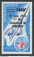 Gabon C173, MNH. Michel 577. Concorde & Globe, 1st Commercial Flight, 1976. - Gabón (1960-...)