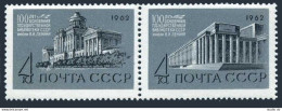 Russia 2609-2610a Pair, MNH. Michel 2616-2617. Lenin Library In Moscow-100,1962. - Ungebraucht