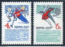 Russia 2998-2999, MNH. Michel 3018-3019. Bandy, Figure Skating 1965. - Ungebraucht