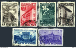Russia 1491-1496, CTO. Michel 1494-1499. Latvian SSR, 10th Ann. 1950. Buildings. - Used Stamps