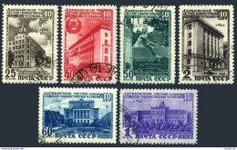 Russia 1491-1496, CTO. Michel 1494-1499. Latvian SSR, 10th Ann. 1950. Buildings. - Gebraucht