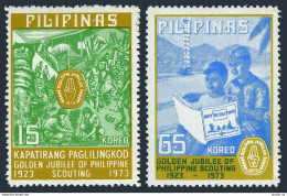 Philippines 1221-1222, MNH. Mi 1089-1090. Boy Scouts, 50th Ann.Activities, 1977. - Filipinas