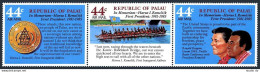 Palau C14-C16a Strip, MNH. Mi 146-148. President Haruo I. Remeliik, 1986. Canoe. - Palau