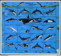 Palau 289 At Sheet, MNH. Mi 444-463 Bogen. Dolphin & Porpoises, Fish, Map, 1991. - Palau