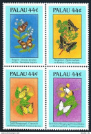 Palau 183-186a Block, MNH. Michel 221-224. Butterflies And Flowers 1988. - Palau
