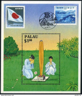 Palau 168, MNH. Michel 210 Bl.2. Japanese Links To Palau, 1987. Flag. - Palau