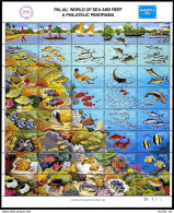Palau 103 A-an Sheet, MNH. Michel 106-145 ZD-bogen. World Of Sea And Reef, 1986. - Palau