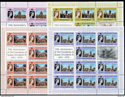 Montserrat 385-388 Sheets 10/2 Labels,388a,MNH. Queen Elizabeth II Coronation-25 - Montserrat