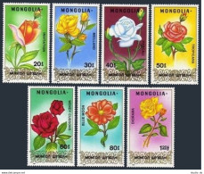 Mongolia 1661-1667, 1668, MNH. Michel 1948-1954, 1955 Bl.27. Roses 1988. - Mongolië