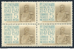 Mexico C184 Bl./4,MNH. Mi 940. Battles 1847,centenary,1947.Gen Antonio De Leon. - México