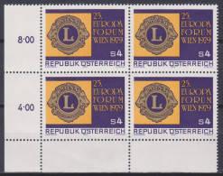 1979 , Mi 1624 ** (2) -  4 Er Block Postfrisch - Lions - Europa - Forum , Wien - Unused Stamps