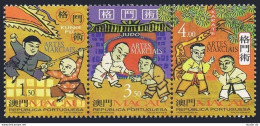 Macao 904-906a Strip, MNH. Mi 943-945. Martial Arts 1997. Kung Fu, Judo, Karate. - Nuevos