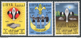 Libya 222-224 Perf,imperf,225 Ac Sheet,MNH. Libyan Scout Meeting,1962. - Libyen