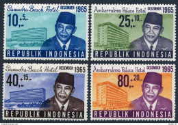 Indonesia B187-B190,MNH.Mi 495-498. Samudra Beach Hotel,President Sukarno.1965 - Indonesië