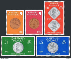 Guernsey 199-203, MNH. Michel 199-203. Coins-1980. Bird, Battle Of Hastings. - Guernsey