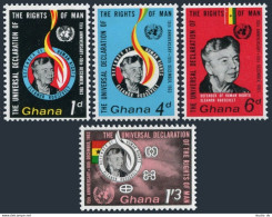 Ghana 160-163, MNH. Michel 166-169. Declaration Of Human Rights, 1963. - Prematasellado