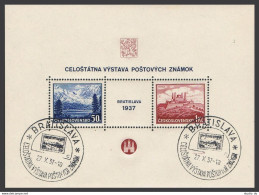 Czechoslovakia 239 Ab Sheet,CTO Bratislava-EXPO-1937 Twice. Poprad Lake,Tomb. - Ungebraucht