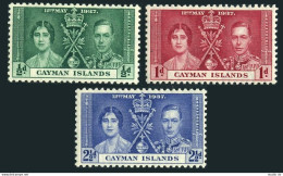 Cayman 97-99, Lightly Hinged. Coronation 1937. Queen Elizabeth & King George VI. - Caimán (Islas)