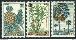 Cambodia 112-114-offset,MNH. Mi 143-145. Pineapples,Sugar Cane,Sugar Palms,1962. - Cambodge