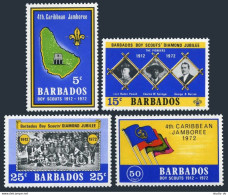 Barbados 372-375,MNH.Michel 341-344. Caribbean Jamboree 1972.Flags,Map,Powell. - Barbades (1966-...)