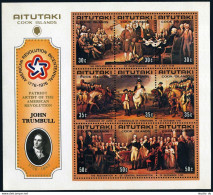 Aitutaki 126d, MNH. Mi Bl.8. USA-200.1976. Declaration Of Independence, Yorktown - Aitutaki