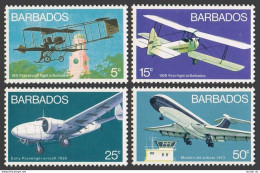 Barbados 384-387, MNH. Mi 353-356. Aircraft 1973. White Box Kite, Be Havilland, - Barbades (1966-...)