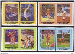 Bequia 170-173 Ab Pairs,MNH.Michel 34-41. Olympics Los Angeles-1984.Gymnastics, - St.Vincent (1979-...)