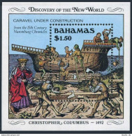 Bahamas 667, MNH. Mi 694 Bl.56. 1989. Discovery Of America-500. Caravel. 1992. - Bahamas (1973-...)