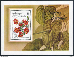 Antigua 759,MNH.Michel 765 Bl.76. 19th Congress UPU-110,1984.Local Flowers. - Antigua Y Barbuda (1981-...)