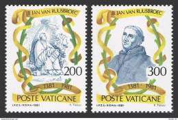 Vatican 692-693, MNH. Michel 789-790. Jan Van Ruusbroek, Flemish Mystic, 1981 - Ungebraucht