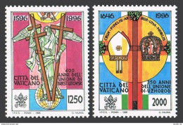 Vatican 1002-1003, MNH. Michel 1172-1173. Union Of Brest-Litovsk, 400, Uzhorod, 350. - Ungebraucht