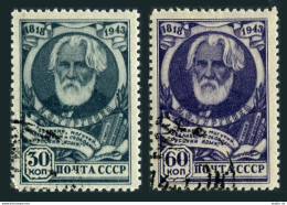 Russia 909-910, CTO. Michel 883-884. Ivan Turgenev, Writer, Poet. 1943. - Used Stamps