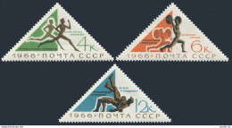 Russia 3210-3212, MNH. Mi 3221-3223. Znamensky Brothers Track Competition, 1966. - Ungebraucht