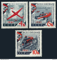 Russia 2497-2499,MNH.Michel 2503-2505. USSR Technical Sports Spartakiad,1961. - Ungebraucht