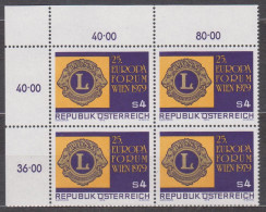 1979 , Mi 1624 ** (3) -  4 Er Block Postfrisch - Lions - Europa - Forum , Wien - Neufs