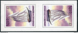 Nevis 117 Tete-beche,MNH.Michel 42C. Windjammers Polynesia,1980. - St.Kitts And Nevis ( 1983-...)